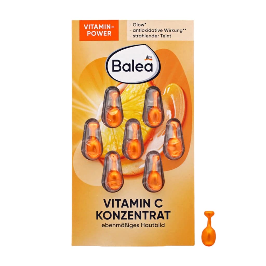 Balea Vitamina C Concentrado 7 Cápsulas , Soro Com Alto Teor De Vitaminas Clareador E Iluminador Konzentrat , Coreia
