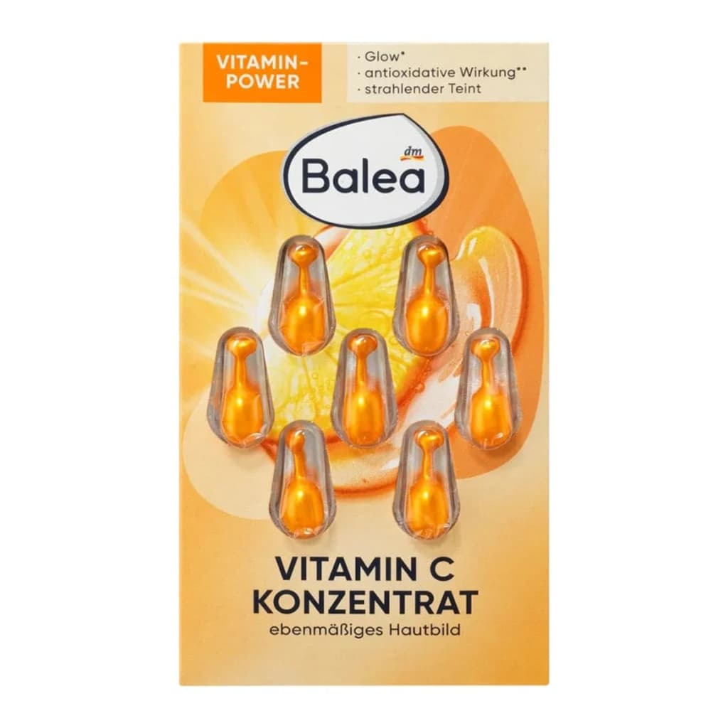 BALEA Vitamina C Concentrado 7 Cápsulas , Soro Com Alto Teor De Vitaminas , Clareador E Iluminador/De Seul , Coreia