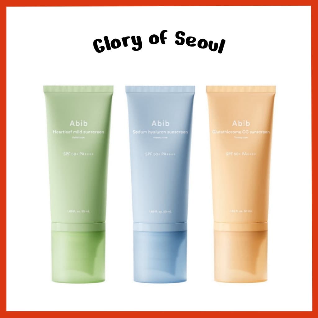 [Novo] Protetor solar ABIB, (3 tipos) |SPF50+PA ++++ Fleaf Melhor Protetor solar Tubo de alívio / Sedum Hyaluron Protetor solar Tubo aquoso / glutatiossomo CC Toning de protetor solar Tubo, 50ml
