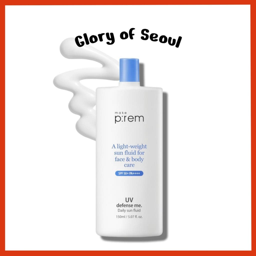 MAKE PREM Defesa UV Me Daily Sun Fluid, |Vegan não gelo calmante hidratando spf 50+ pa ++++, 150ml