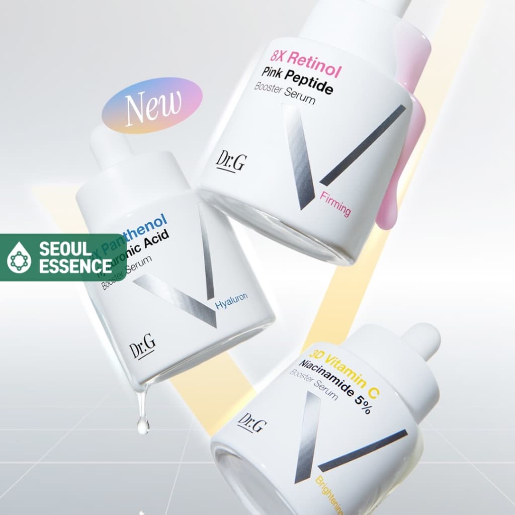 Dr.G 8X Retinol Rosa Peptídeo Booster Firmador/3X Pantenol Hyaluron/Vitamina C Niacinamida 5 % Soro Iluminador 30ml