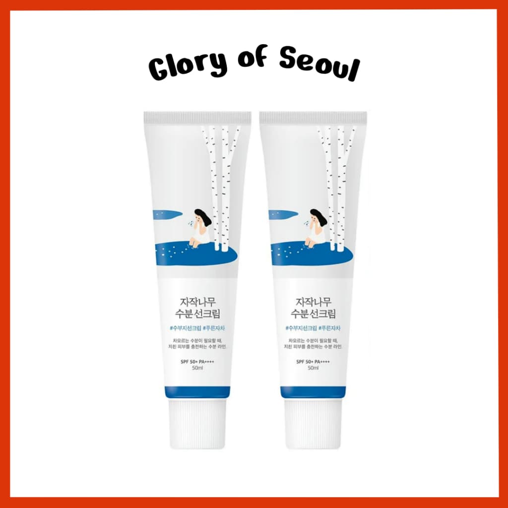 [1+1 SET] ROUND LAB Protetor Solar Hidratante Birch Juice, 1.69fl oz / 50ml SPF50+ PA++++