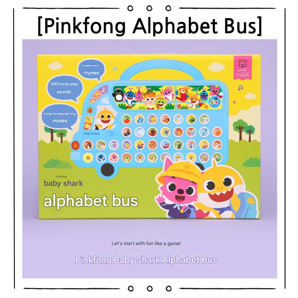 Ônibus Do Alfabeto De Brinquedo pinkfong Baby Shark | Sonoro Educacional Com Músicas E Luzes Aprenda Abc Brinquedos Para Crianças Musical Educativos