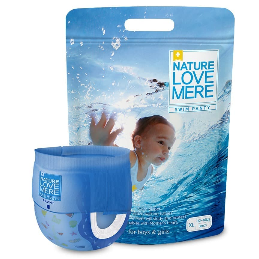 Nature Love Mere Swim Pants Fraldas XL 3pcs Unissex Natação Fralda Descartável Proteção Contra Vazamento Jogo Aquático