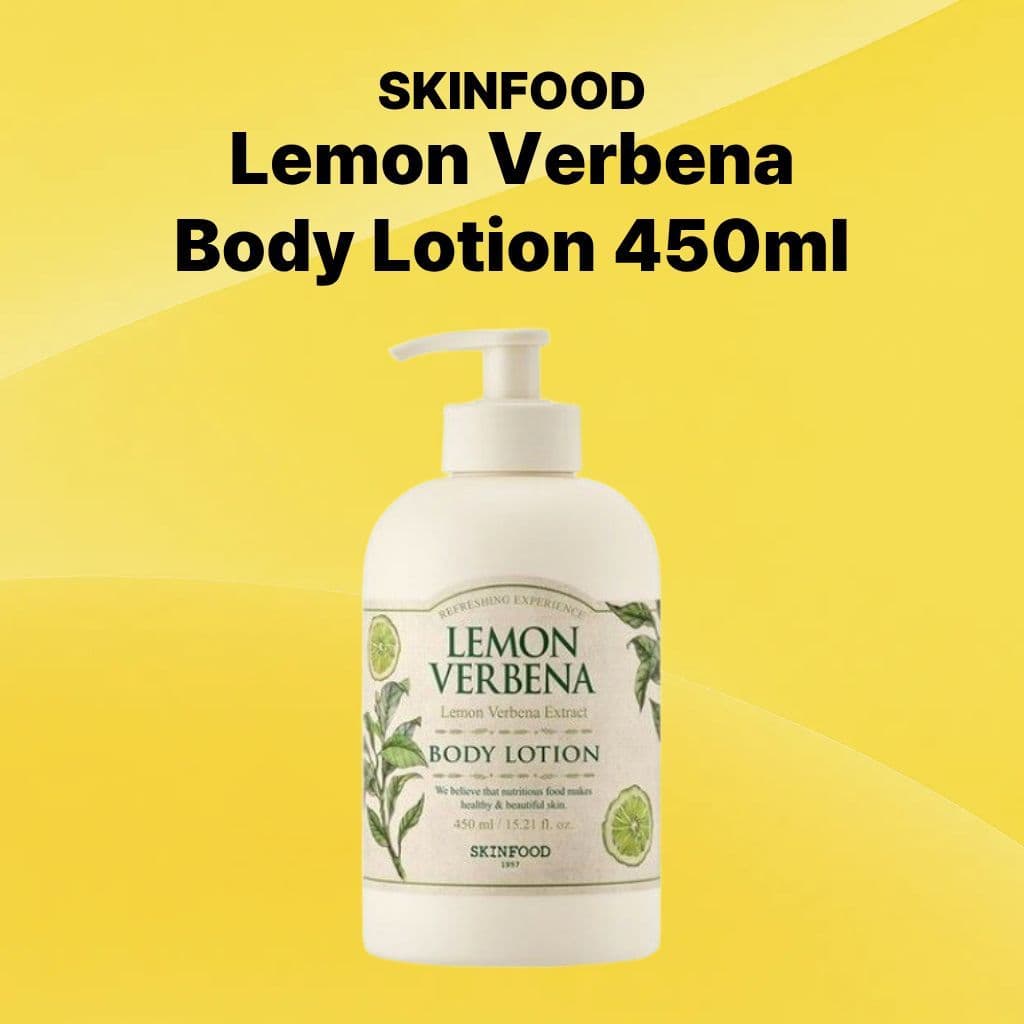 [SKINFOOD] Loção Corporal Limão Verbena 450ml Hidratante Fragrância Cítrica Fresca Cuidados Corporais Pele Suave K-Beaut