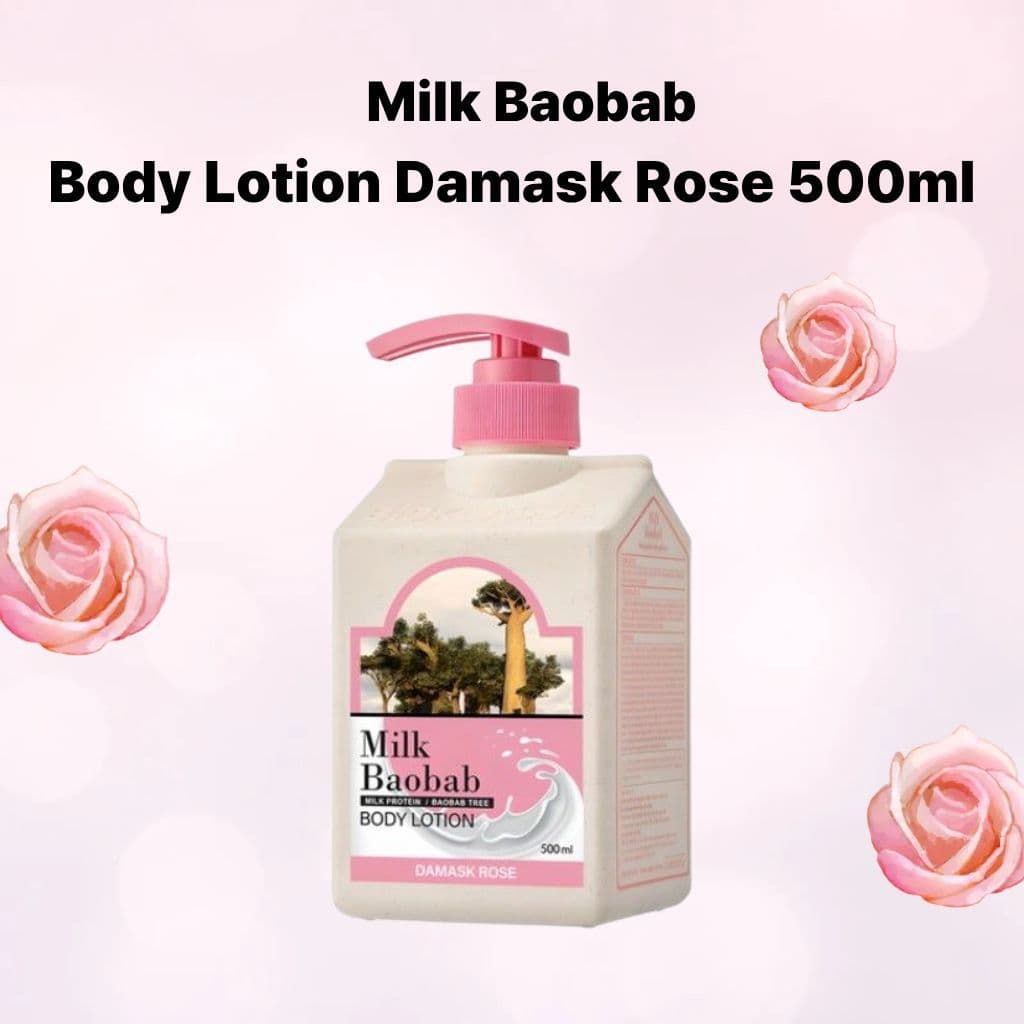 [Leite Baobab] Loção Corporal Damasco Rosa 500ml Fragrância Hidratante Cuidados Corporais Pele Macia Diária K-Beauty