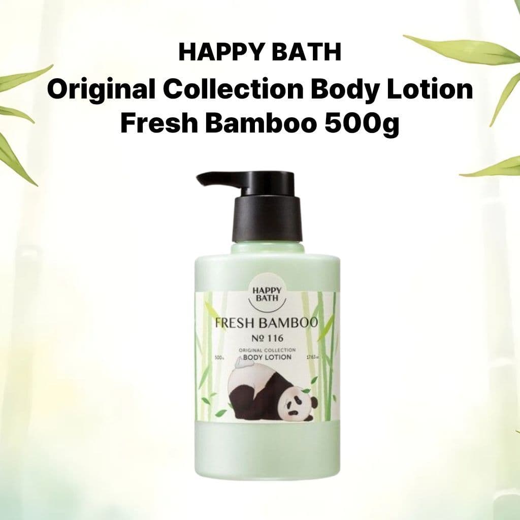 [HAPPY BATH] Coleção Original Loção Corporal Bambu Fresco 500g Hidratante Fragrância Fresca Cuidados Corporais Pele Suav