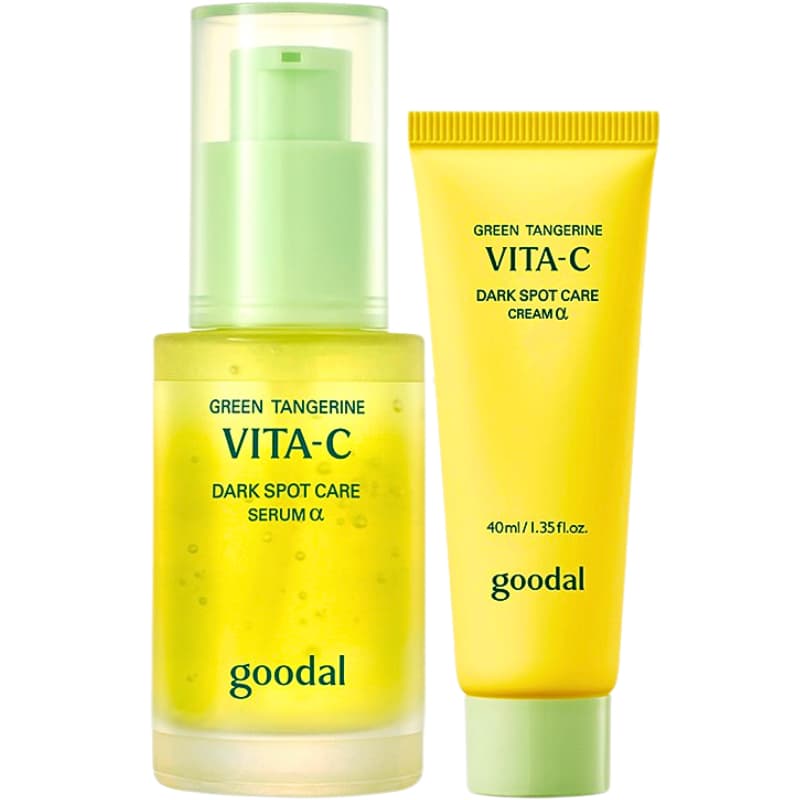 goodal Conjunto De Valores De Manchas Escuras Com Vitamina C De Tangerina Verde (Soro 30ml + Creme 40ml) Data De Validade : 2028.10