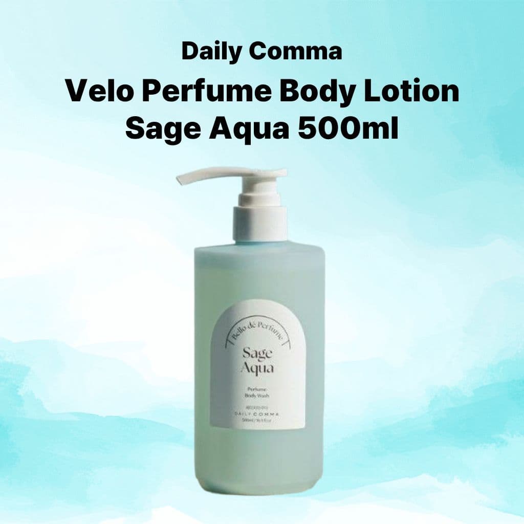 [Diário Comma] Velo Perfume Loção Corporal Sage Aqua 500ml Hidratante Perfumado Cuidados Corporais Aroma Fresco K-Beauty