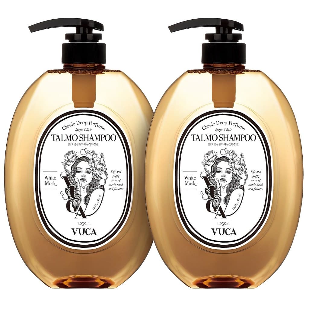 [VUCA] Clássico Perfume Profundo Shampoo Reparador De Ouro Almíscar Branco 1.05L x2 Anti Queda De Cabelo Hidratante Para