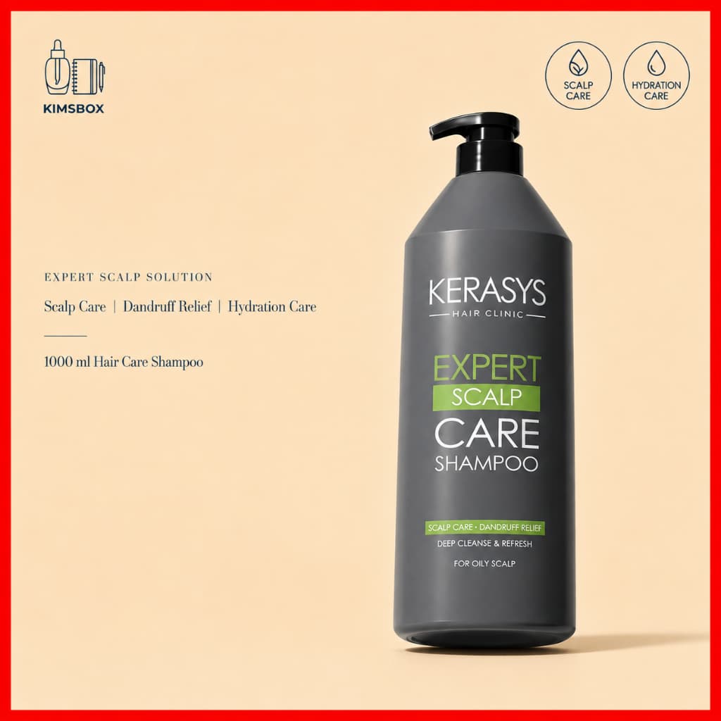 * Kerasys Expert Scalp Care Shampoo 1000ml Anticaspa Refrescante Hidratante Cuidados Com Os Cabelos