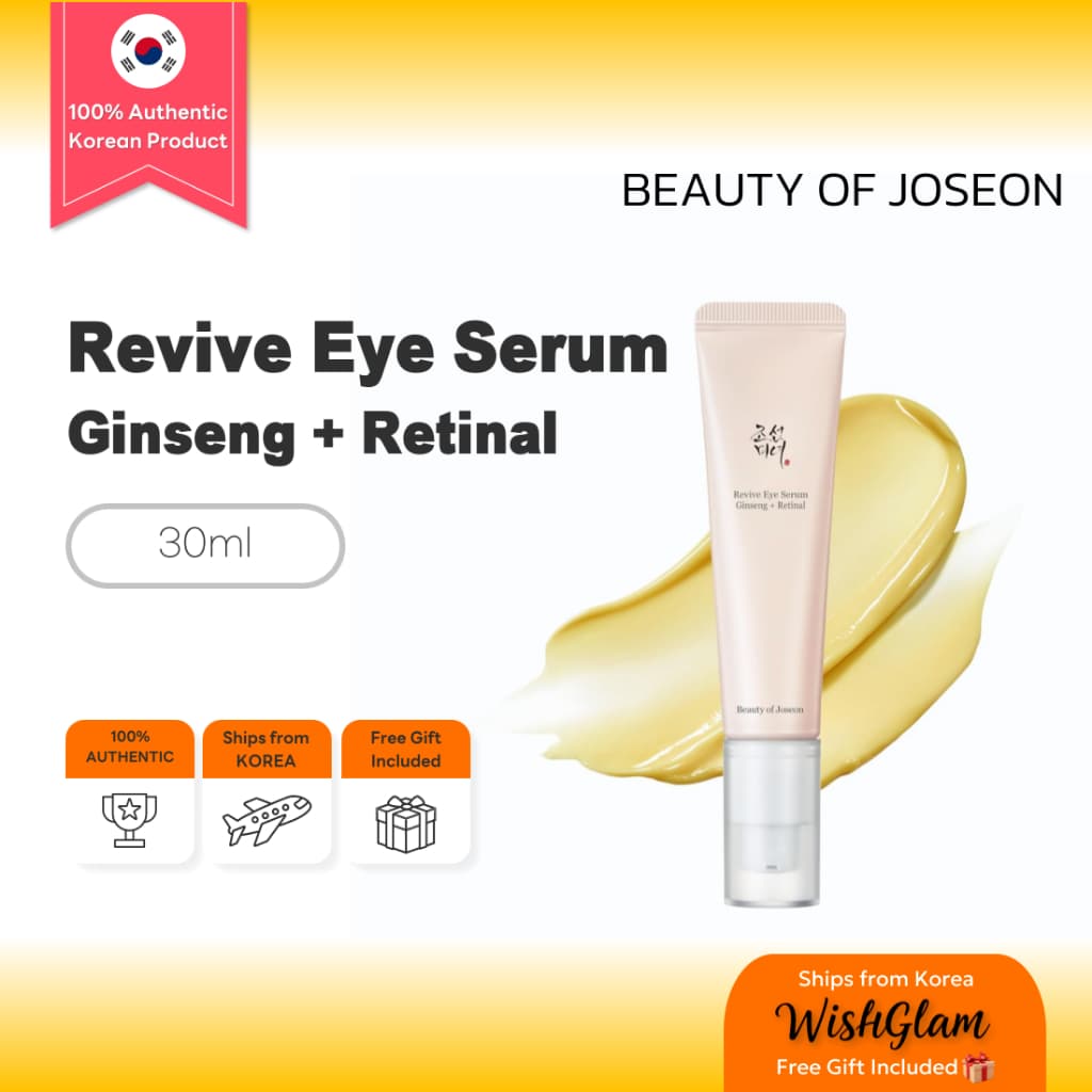 BEAUTY OF JOSEON Revive Eye Serum: Ginseng + Retinal 30ml | Sérum para Área dos Olhos com Retinal e Ginseng | Anti-Idade • Rejuvenescedor • Iluminador • Textura Leve • Skincare Coreano