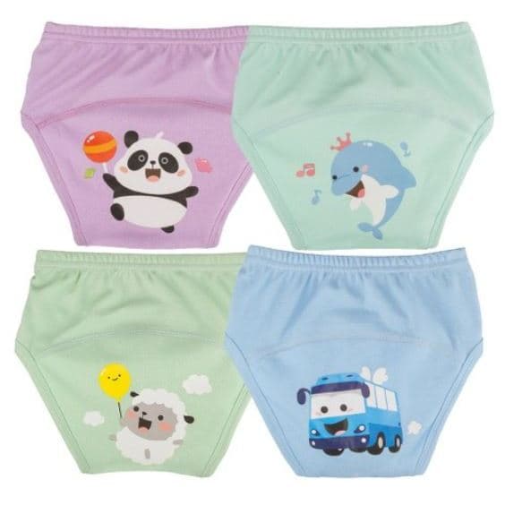 Conjunto De Calças De Treinamento Potty Amigável Agazzzang (4 Unidades) | Roupa Íntima Lavável Para Infantil Meninos E M