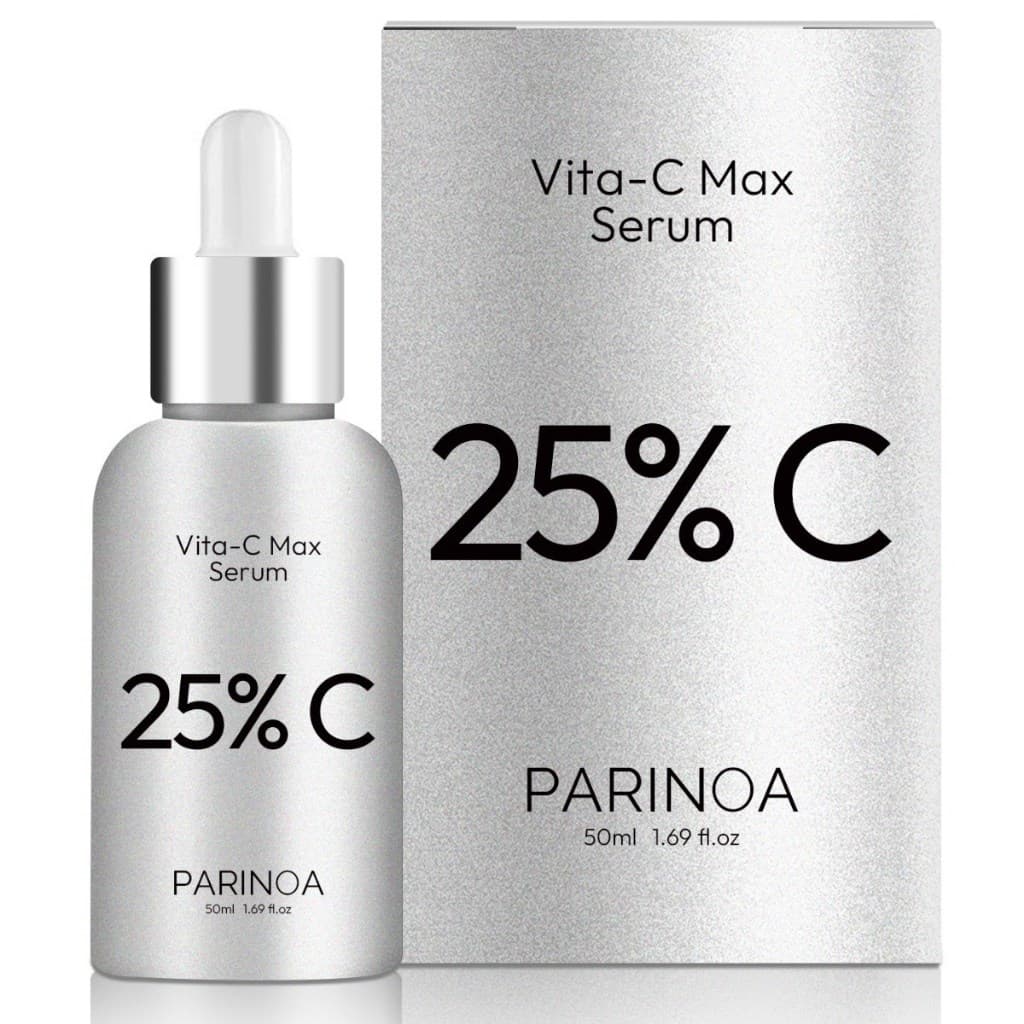 PARINOA Vita-C Max Serum 25 % Ampola De Vitamina Pura 50ml | Soro Facial De Alta Concentração Para Pele Com Aparência Br