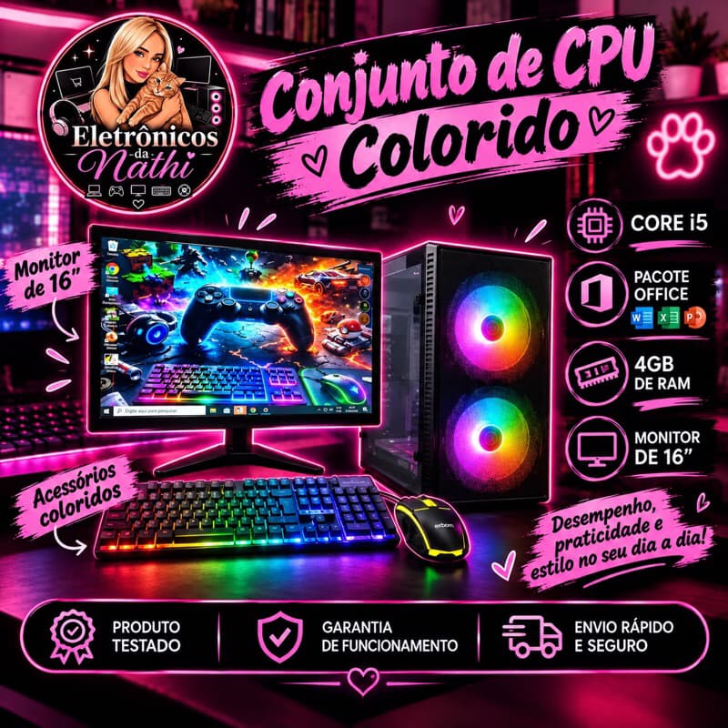 COMPUTADOR COMPLETO -  Colorido Para trabalho, estudo e jogos - Escolha seu modelo pela variação.o