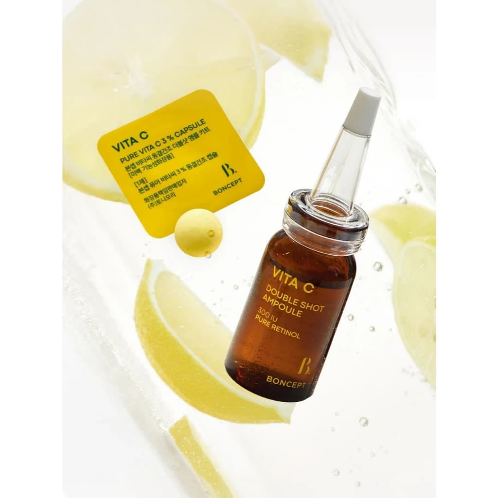 Kit De Ampola Dupla Liofilizada Vita C 50mg + 10ml Vitamina 3 % Retinol 300IU Niacinamida Coreana Cuidados Com A Pele