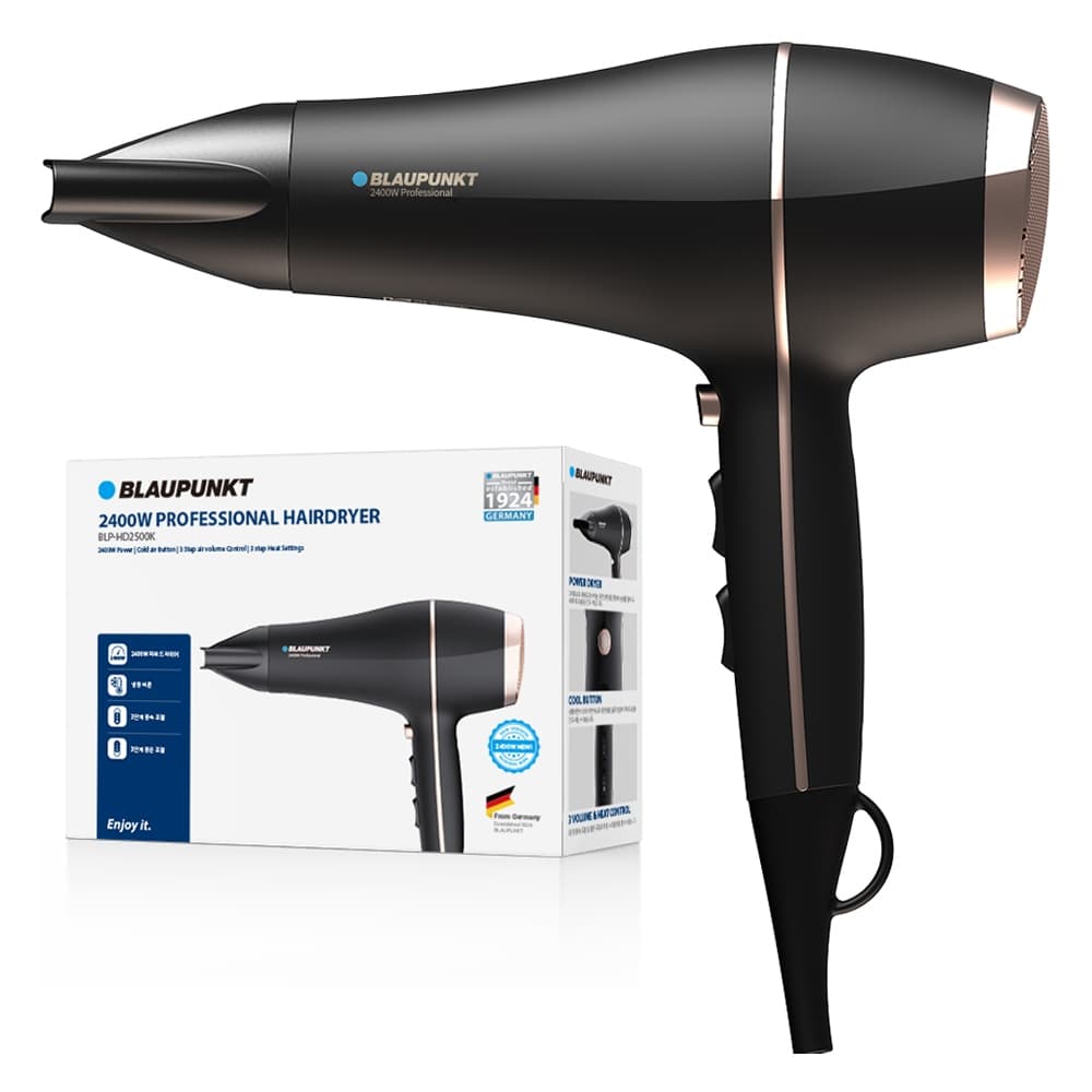 Secador De Cabelo Profissional BLAUPUNKT De Secagem Rápida 2400W De Alta Potência Com Controle De Temperatura E Velocida