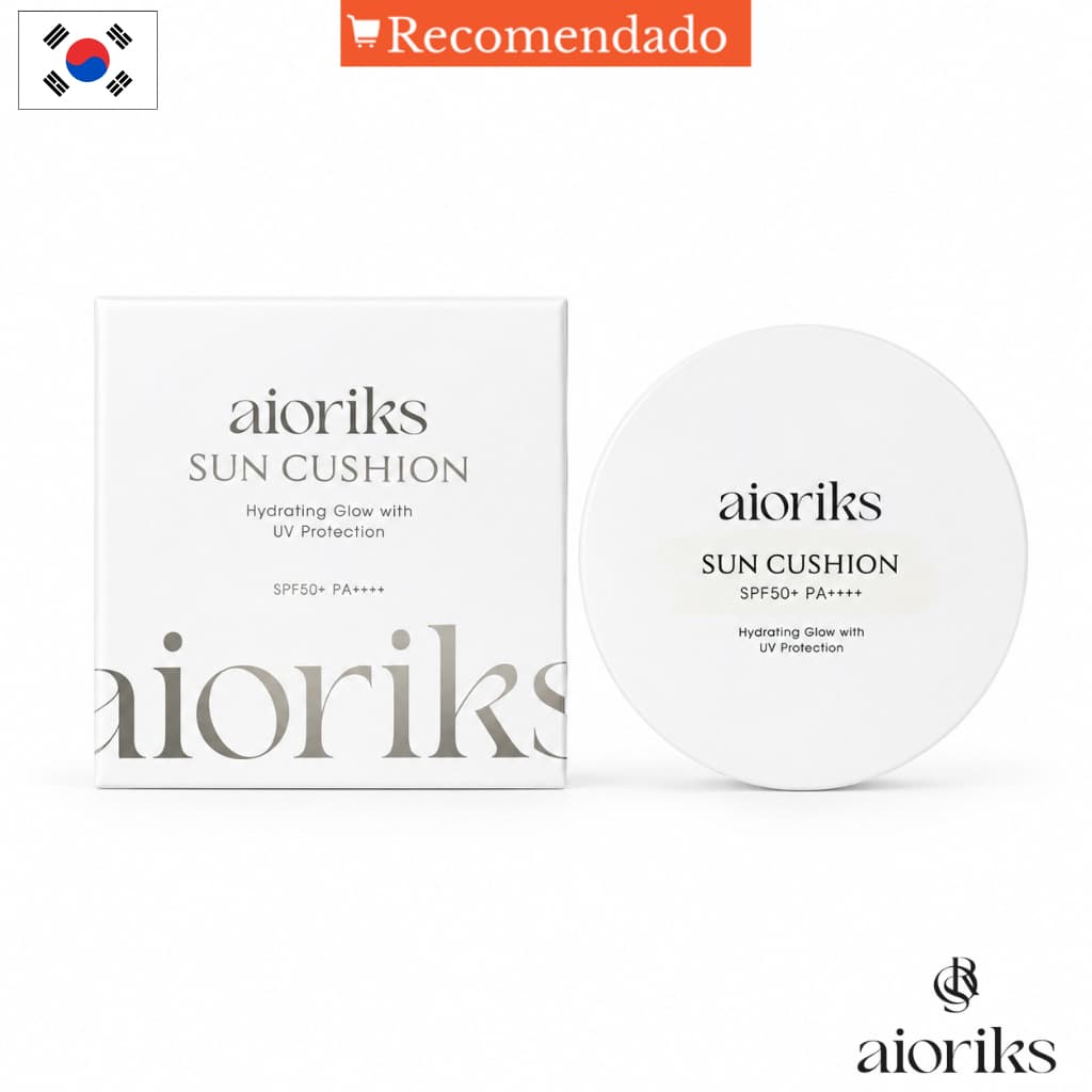 AIORIKS Cushion Solar FPS50+ PA++++ | Protetor Solar Facial Coreano Hidratante