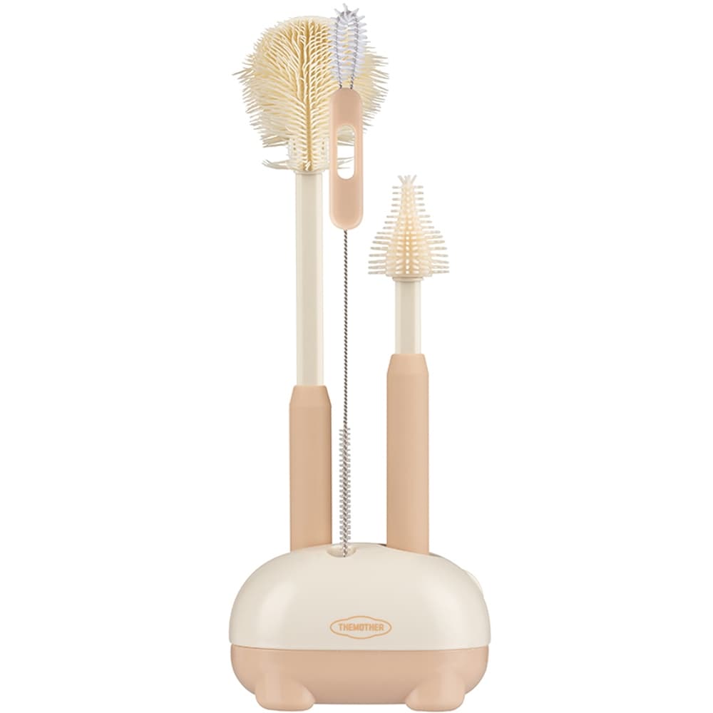 [THE MOTHER] Conjunto De Escova De Mamadeira De Silicone/Mamilo Palha Com Suporte Kit De Limpeza De Bebê Sem BPA 🇰🇷