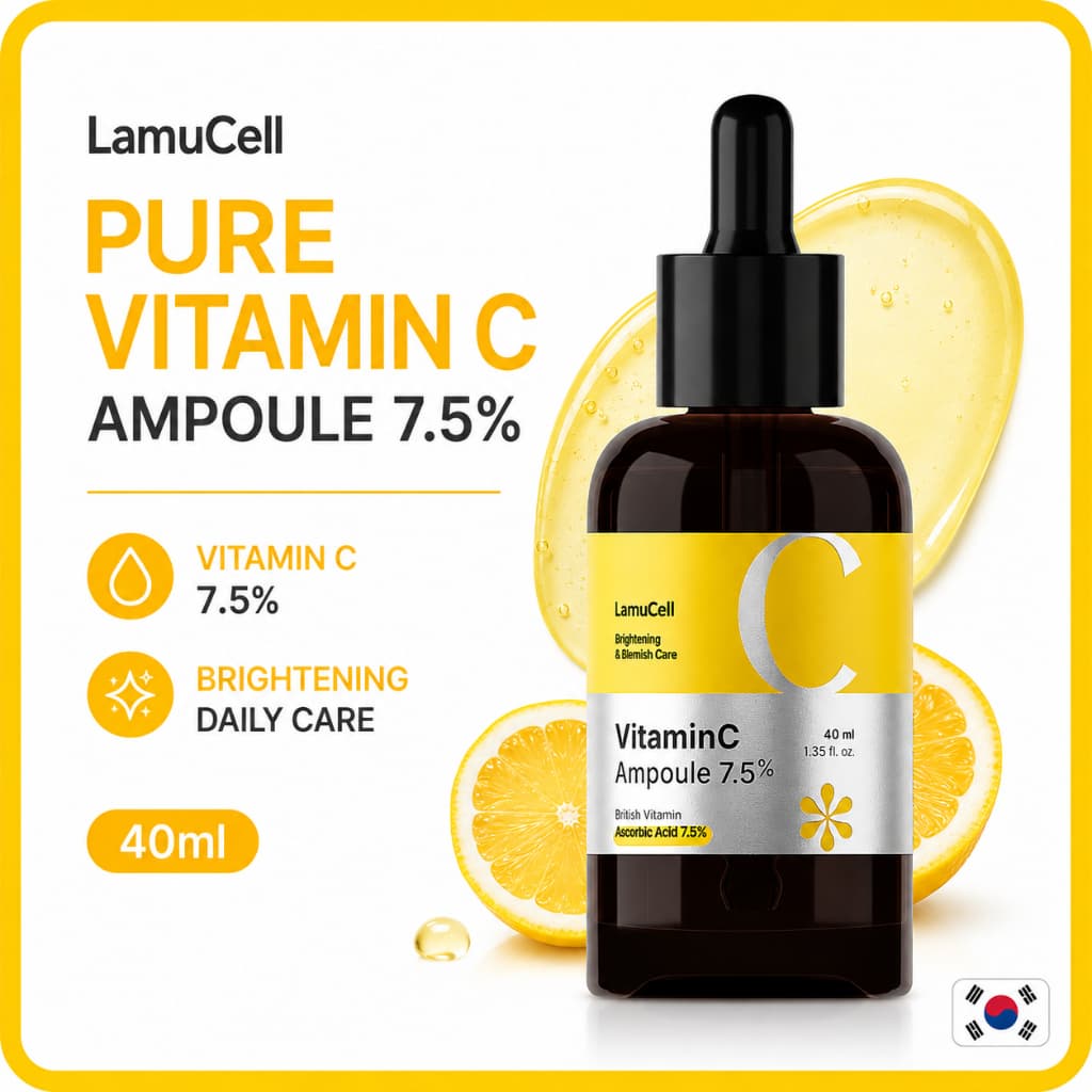 [LamuCell] Ampola Pura De Vitamina C 7.5 % 40ml/Soro Facial Diário Coreano Para Cuidados Com A Pele