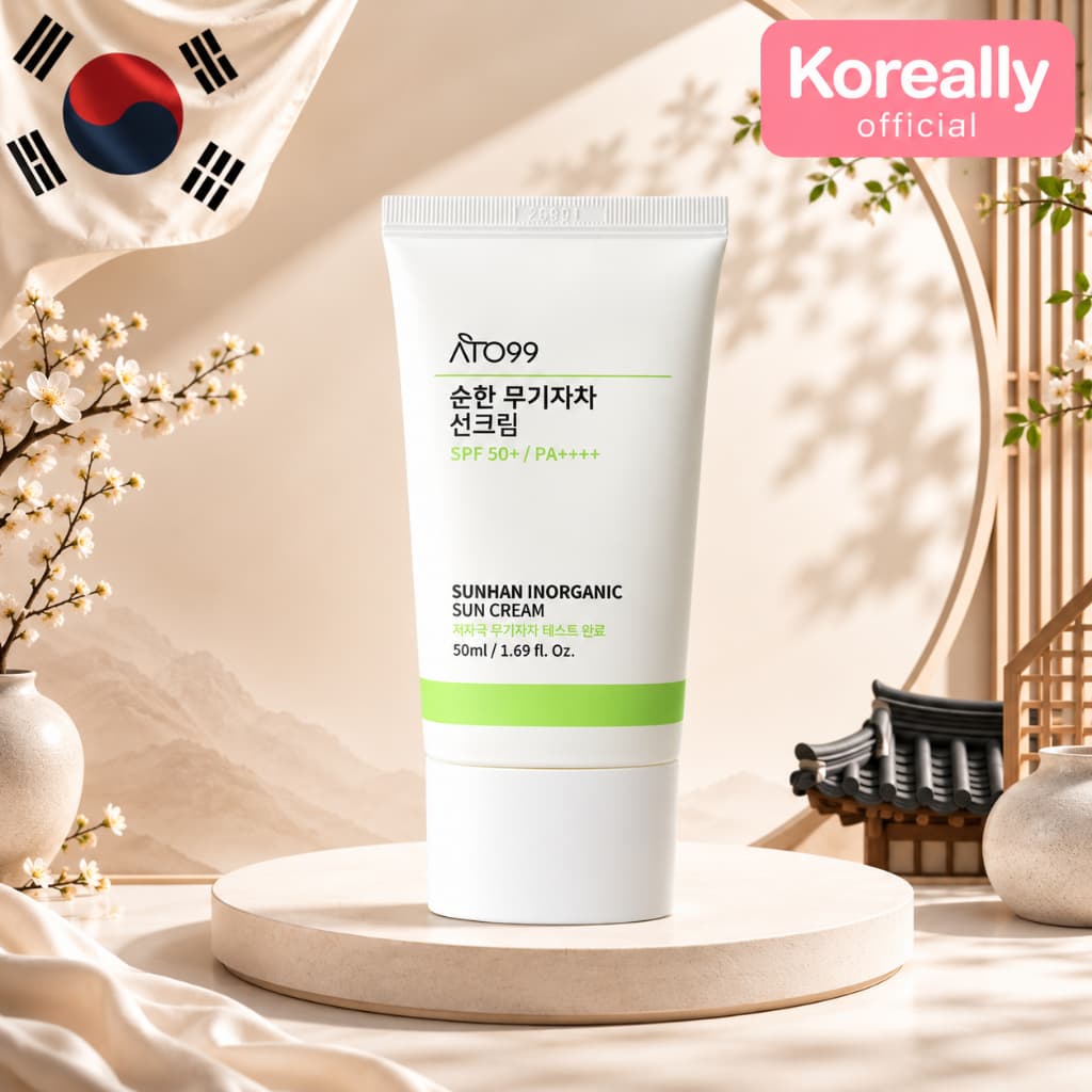 ATO99 Sunhan Inorgânico Creme Solar 50ml Protetor Mineral Facial Diário