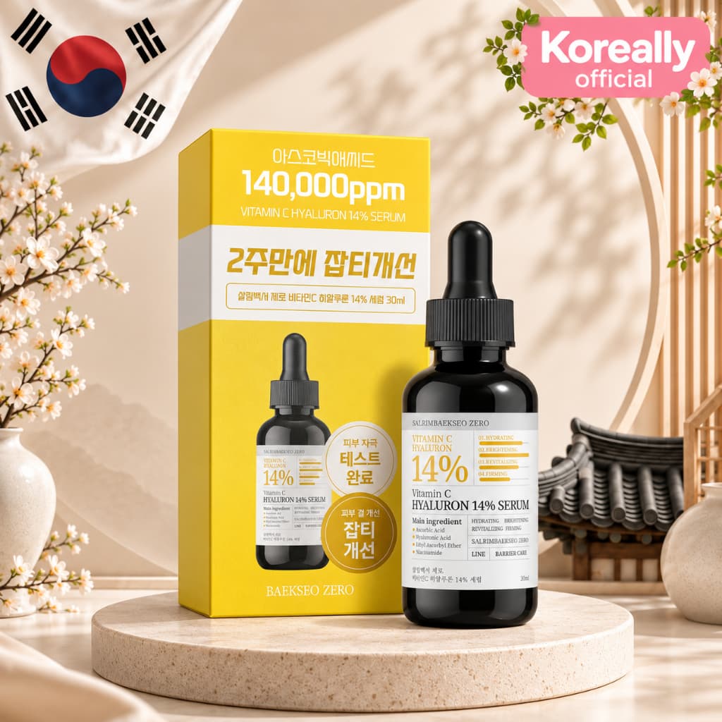 Vitamina C 14 % Soro 30ml Ácido Hialurônico Niacinamida Iluminando Manchas Escuras Hidratante Facial K-Beauty