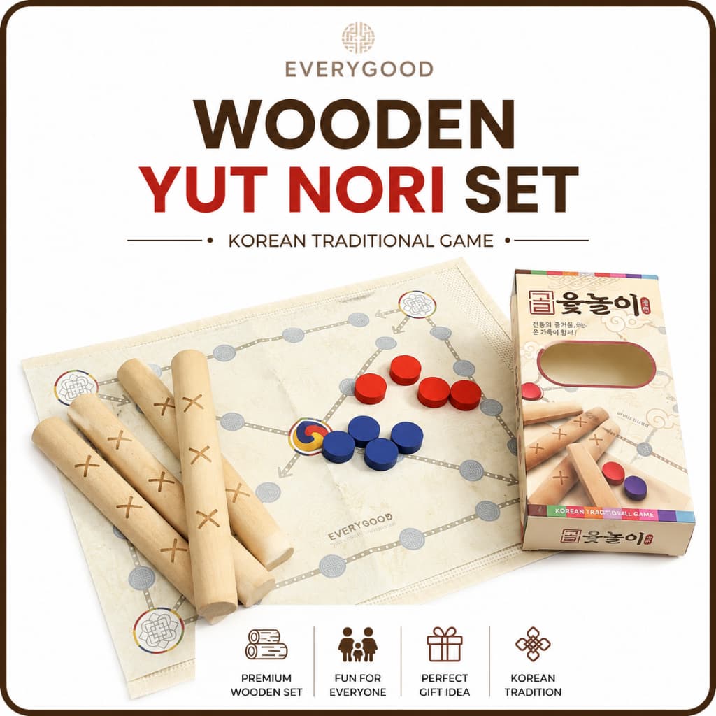 Conjunto De Madeira Premium Yut Nori Jogo De Tabuleiro Tradicional Coreano Presente Para Festa Em Família