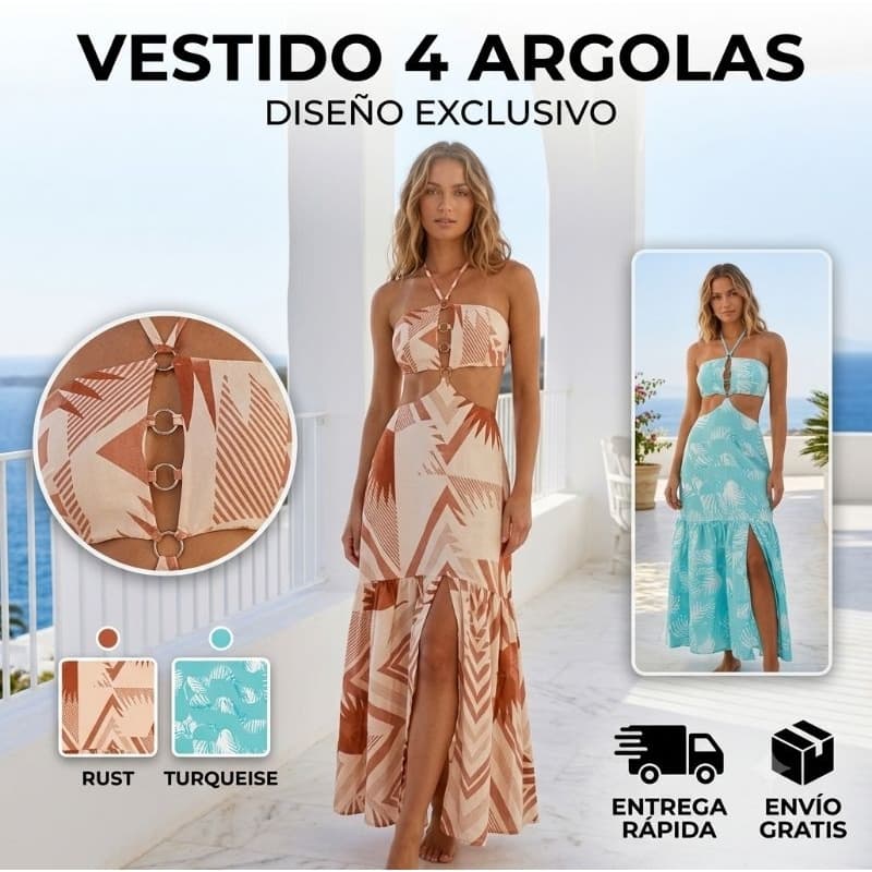 VESTIDO FEMININO LONGO COM 4 ARGOLAS  LISO- ESTAMPADO CROPPED COM BOJO FEMININA ABERTURA DA FRENTE