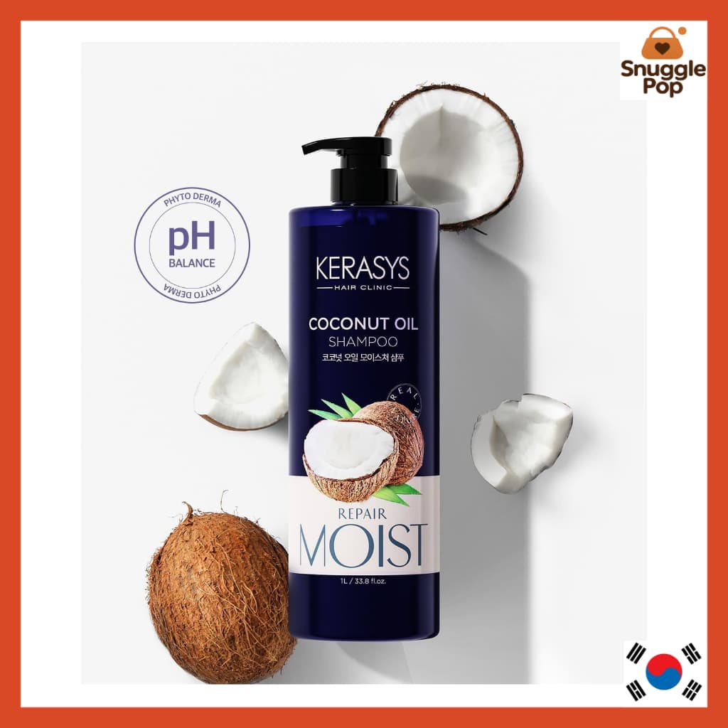 [Kerasys] Shampoo E Condicionador Hidratante Com Óleo De Coco , 1L