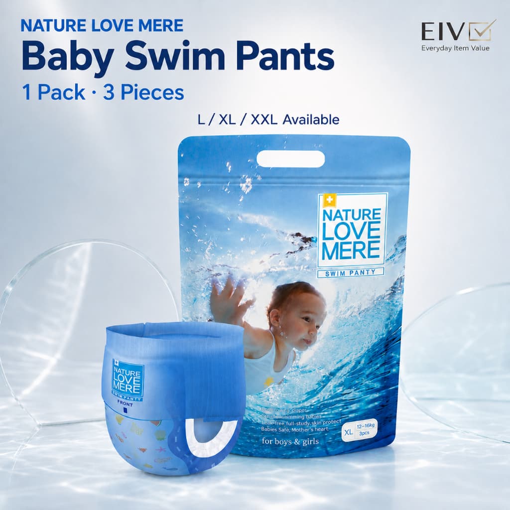 [NATURE LOVE MERE] Calças De Fraldas De Natação Para Bebês Unissex 3 Unidades L/XL Infantis Piscina