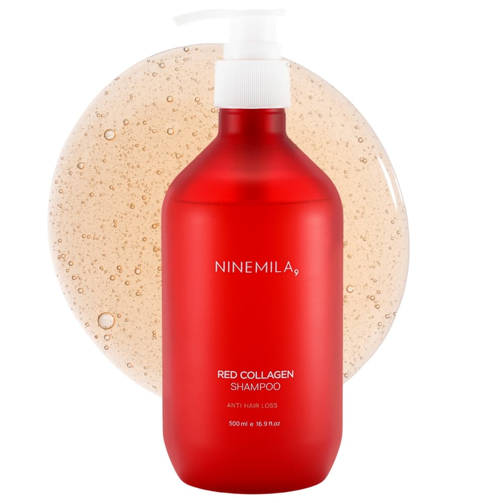 [NINEMILA] Shampoo Para Alívio Da Queda De Cabelo Com Colágeno Vermelho 500ml Cuidado Hidratante Couro Cabeludo