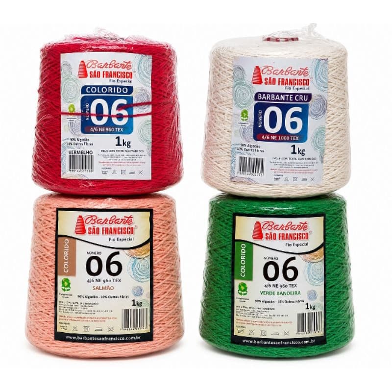 Barbante São Francisco Fio 6 1kg para Crochê e Artesanato – Cores Variadas