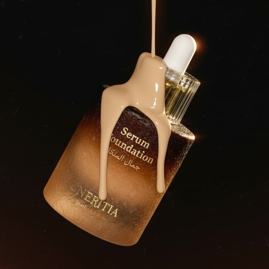 NERITIA Sun Serum Foundation 30ml SPF50 + PA + Base Líquida Maquiagem Cobertura Natural Pele Sensível Beleza Coreana