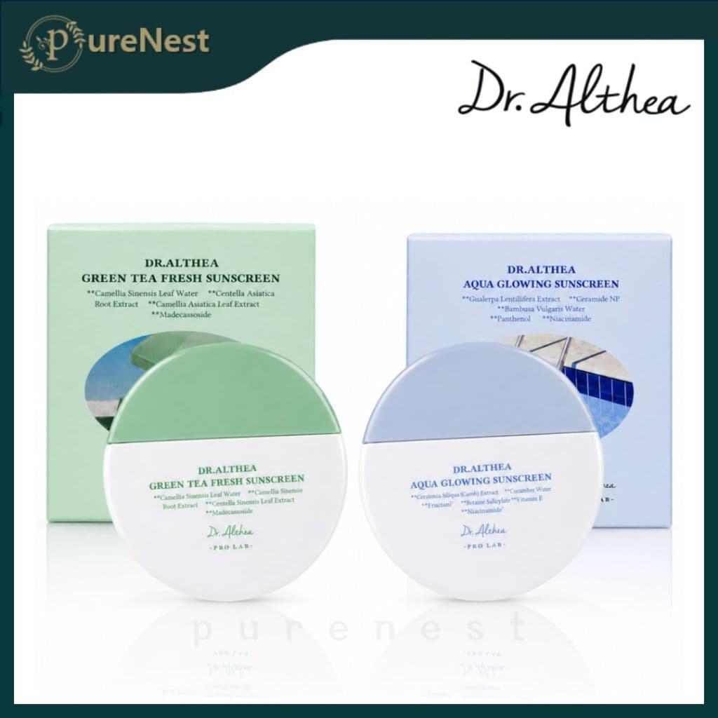[DR. ALTHEA] Protetor Solar Green Tea Fresh & Aqua Glowing 45ml (FPS50+ PA+++, Cuidado Solar Seguro para os Recifes)