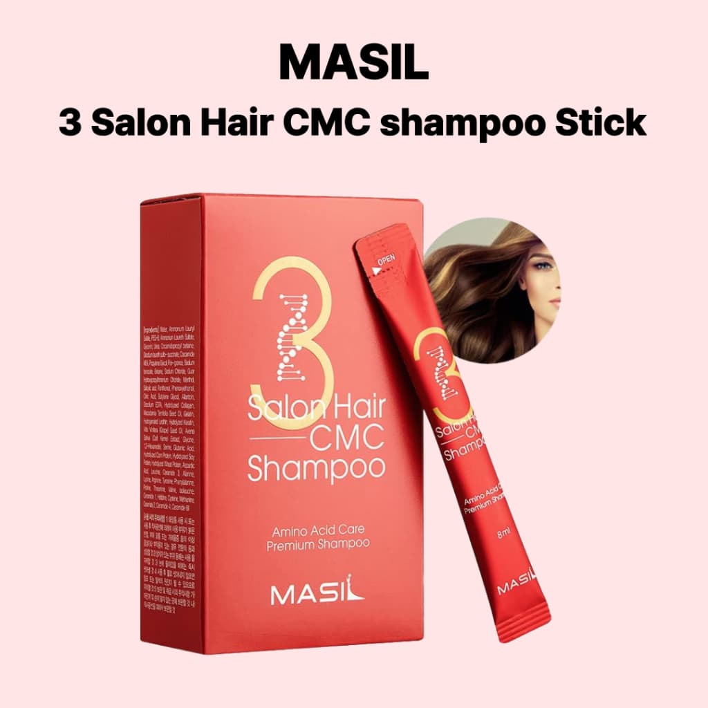 Masil 3 Salon Hair CMC Shampoo Stick Bolsa 8ml x 20pcs | Hidratante Amigável Para Viagens