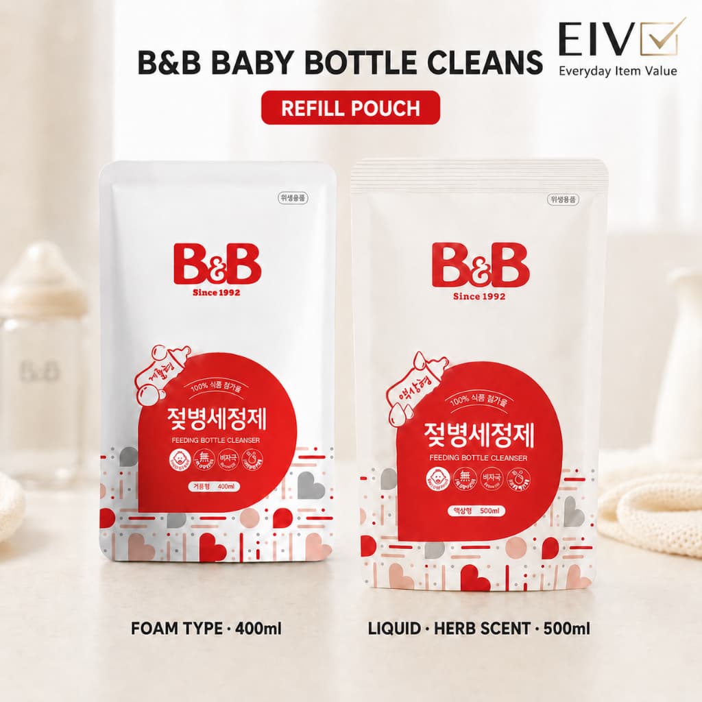 [B &] Bolsa De Recarga Para Limpador De Mamadeira 400ml/500ml Tipo Líquido Ou Espuma E Lavagem De Louça Bebê