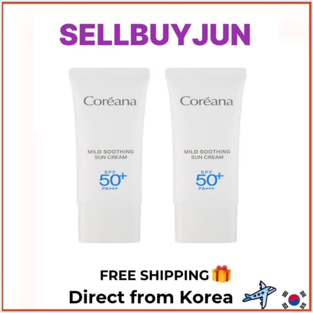 [Coreana] Conjunto De Creme Solar Suave E Calmante 40ml 2 Unidades | Cuidados Solares Faciais Hidratantes Diários