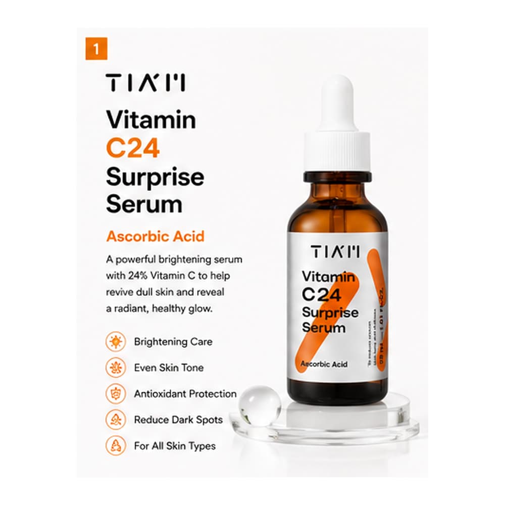K-Beleza | Soro Surpresa TIA'M Vitamina C24 30ml Iluminador De C 24 % Cuidados Com A Pele Coreanos Dark Spot & Radiance
