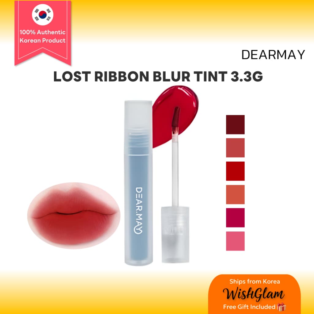 DEARMAY Lost Ribbon Blur Tint 3.3g (6 Cores) | Batom Líquido Matte | Lip Tint, Tint Labial Matte Efeito Blur | Hidratante • Vegano • Textura Jelly Aquosa • Maquiagem Coreana