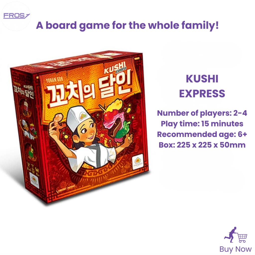 [Jogos MANDOO] Jogo De Tabuleiro Kushi Express/2 – 4 Jogadores/Maiores De 6 Anos/Para Família E Festa (Genuíno