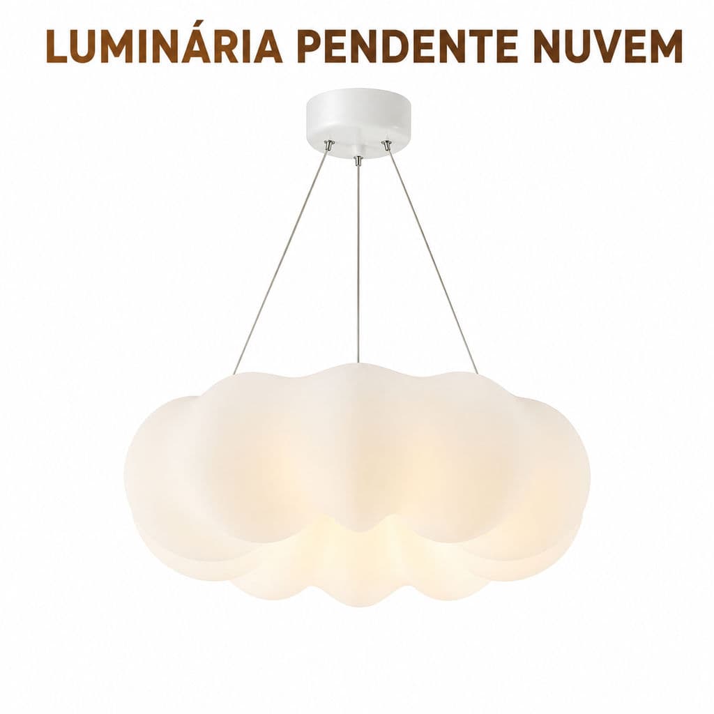Luminária Pendente Nuvem Branca Design Moderno Luminária Suspensa LED Ajustável Para Quarto Sala Decoração