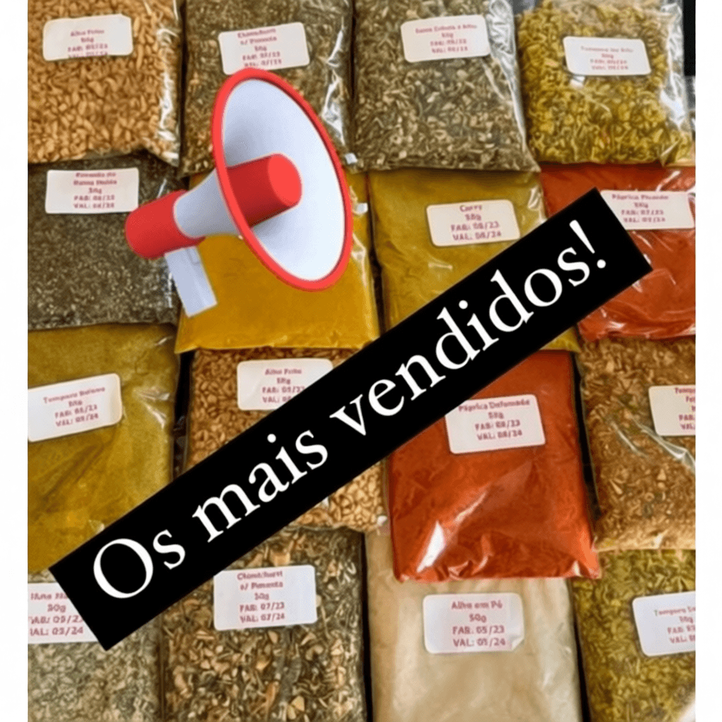 KIT 30 UNIDADES DE TEMPEROS E CONDIMENTOS 30g EMBALAGEM ZIP LOCK