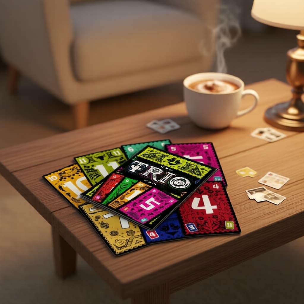  Jogo de Cartas TRIO, de 3 a 6 Jogadores, Festa Noturna, Jogo para Família e Amigos, Cartas Interativas, Presente de