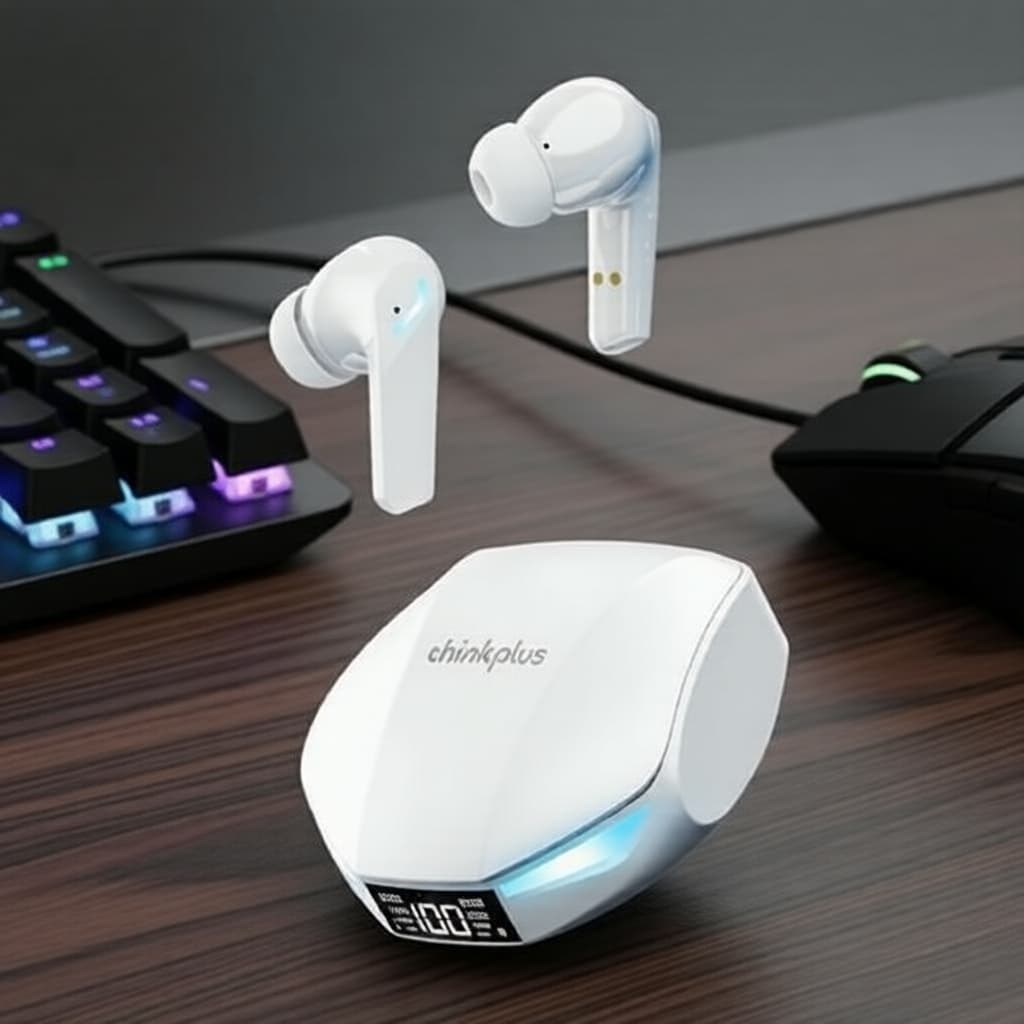  Fones de ouvido Lenovo Thinkplus XT53 TWS Bluetooth 5.4 à prova d'água, com display LED, para jogos, som HiFi estéreo,