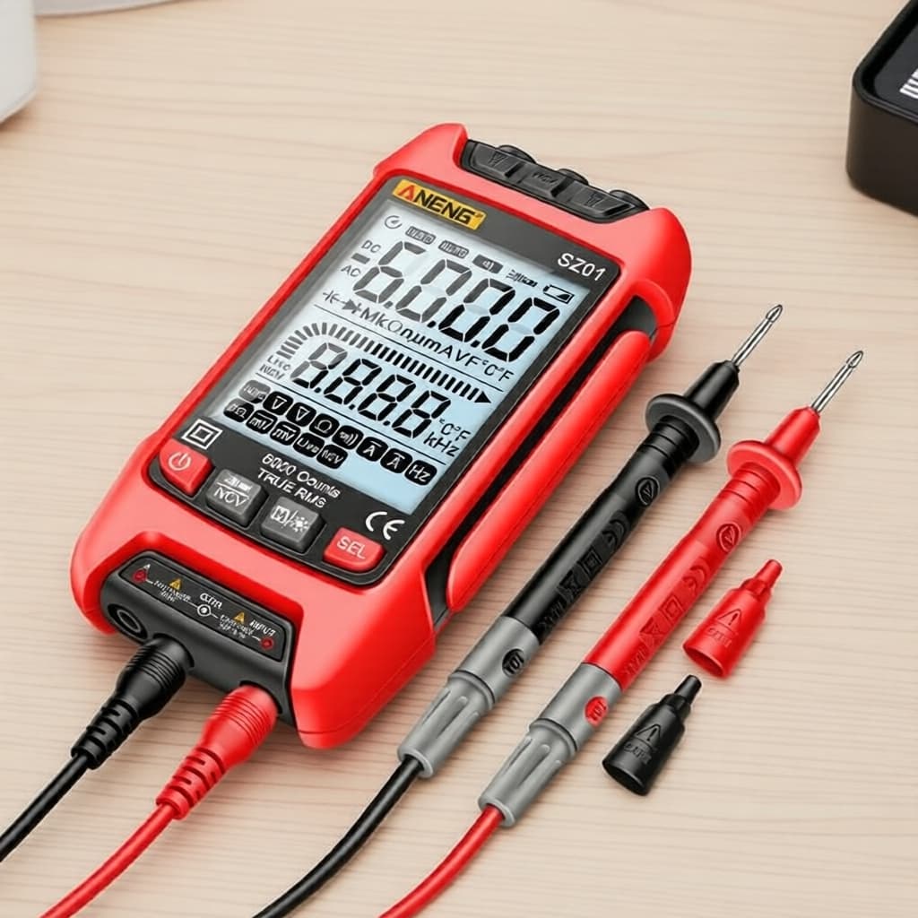 Conjunto Profissional de Multímetro Digital ANENG SZ01: Medidor de Tensão AC/DC, Corrente e Resistência + Detector de