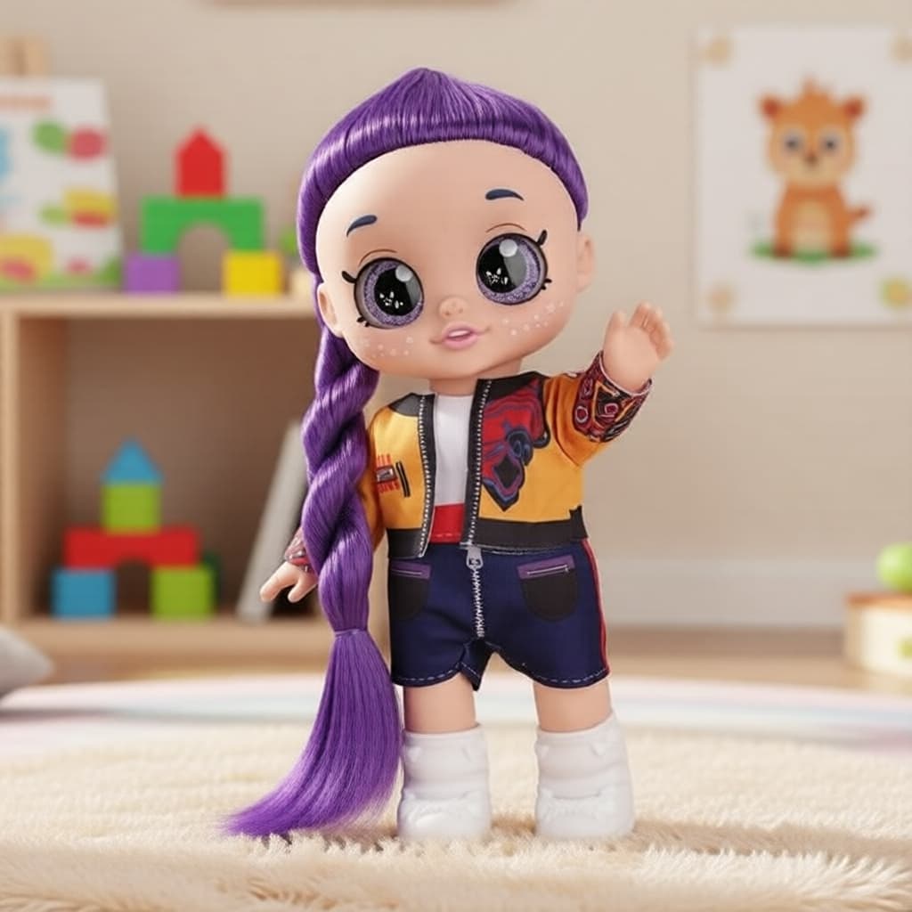 Boneca articulada de 25 cm com olhos 5D, brinquedo musical – Presente de aniversário com envio rápido para crianças