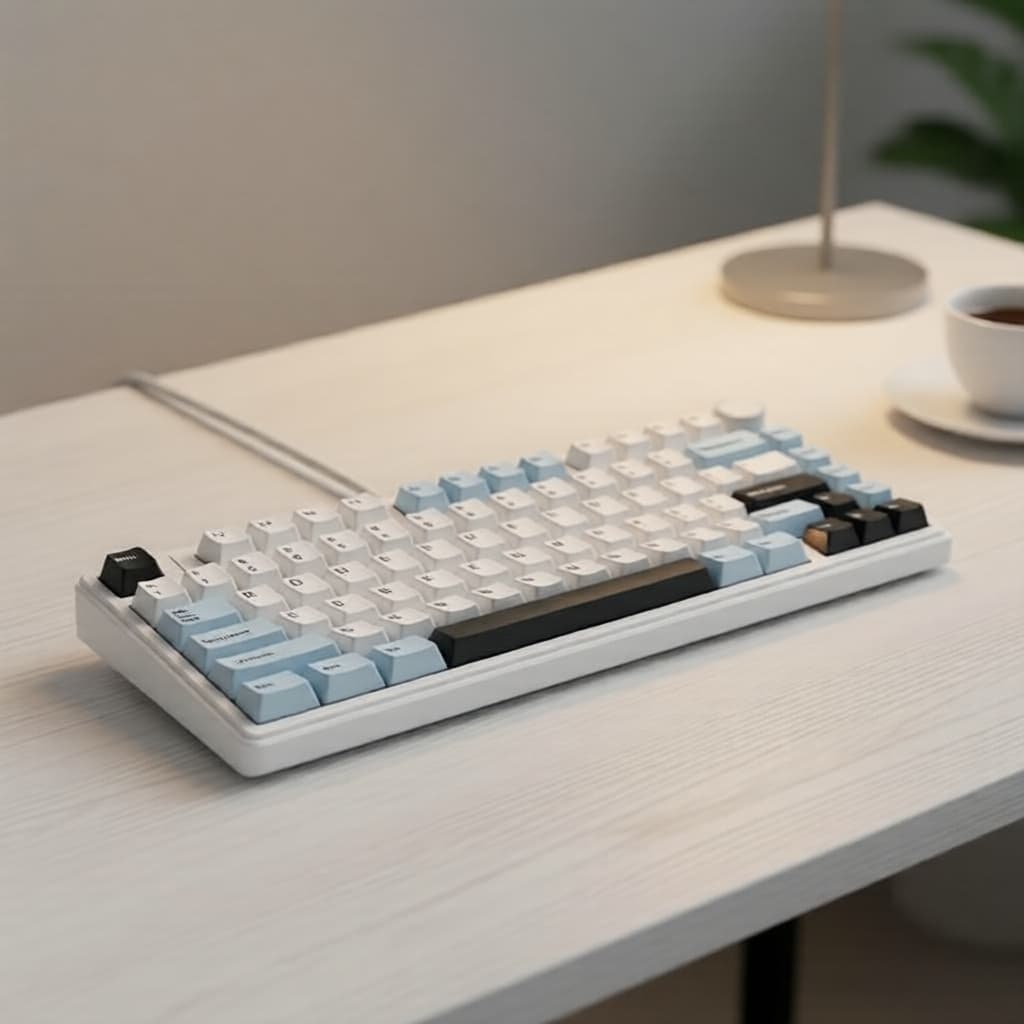 Teclado Mecânico RGB com Troca Quente 75% AULA F75, Layout em Inglês dos EUA, Cinza/Azul LEOBOG