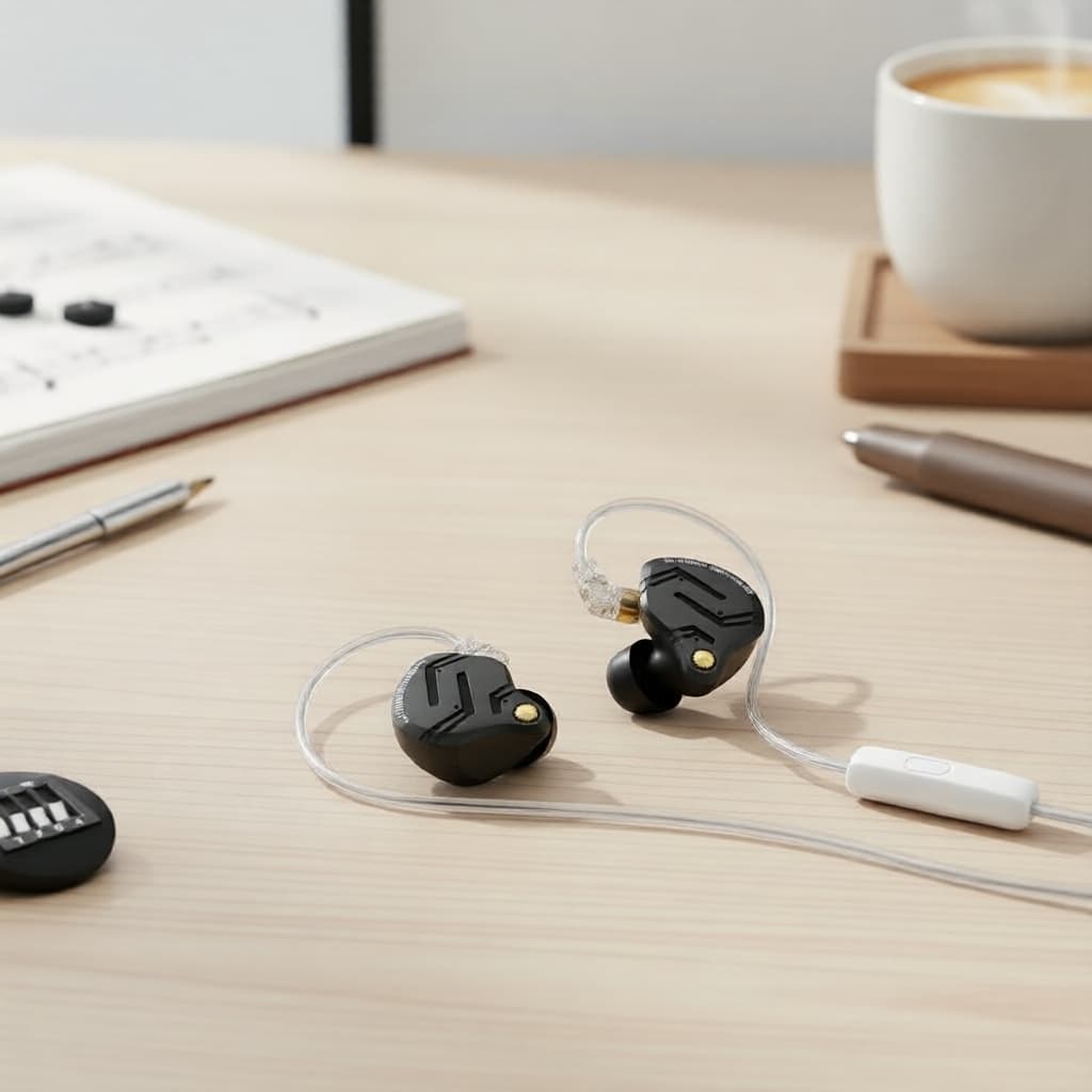 KZ ZS12 PRO X 1DD+5BA Fones de Ouvido Híbridos com Fio, Monitores Intra-Auriculares HiFi Stereo, Fones de Ouvido Gamer