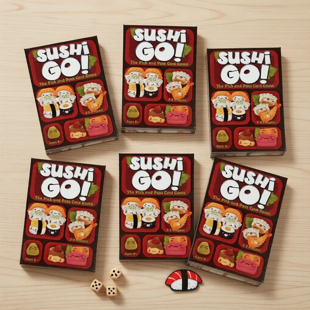 Sushi Go! Jogo de Cartas para Construção de Baralhos para Noites de Festas em Família Durante as Festas de Fim de Ano
