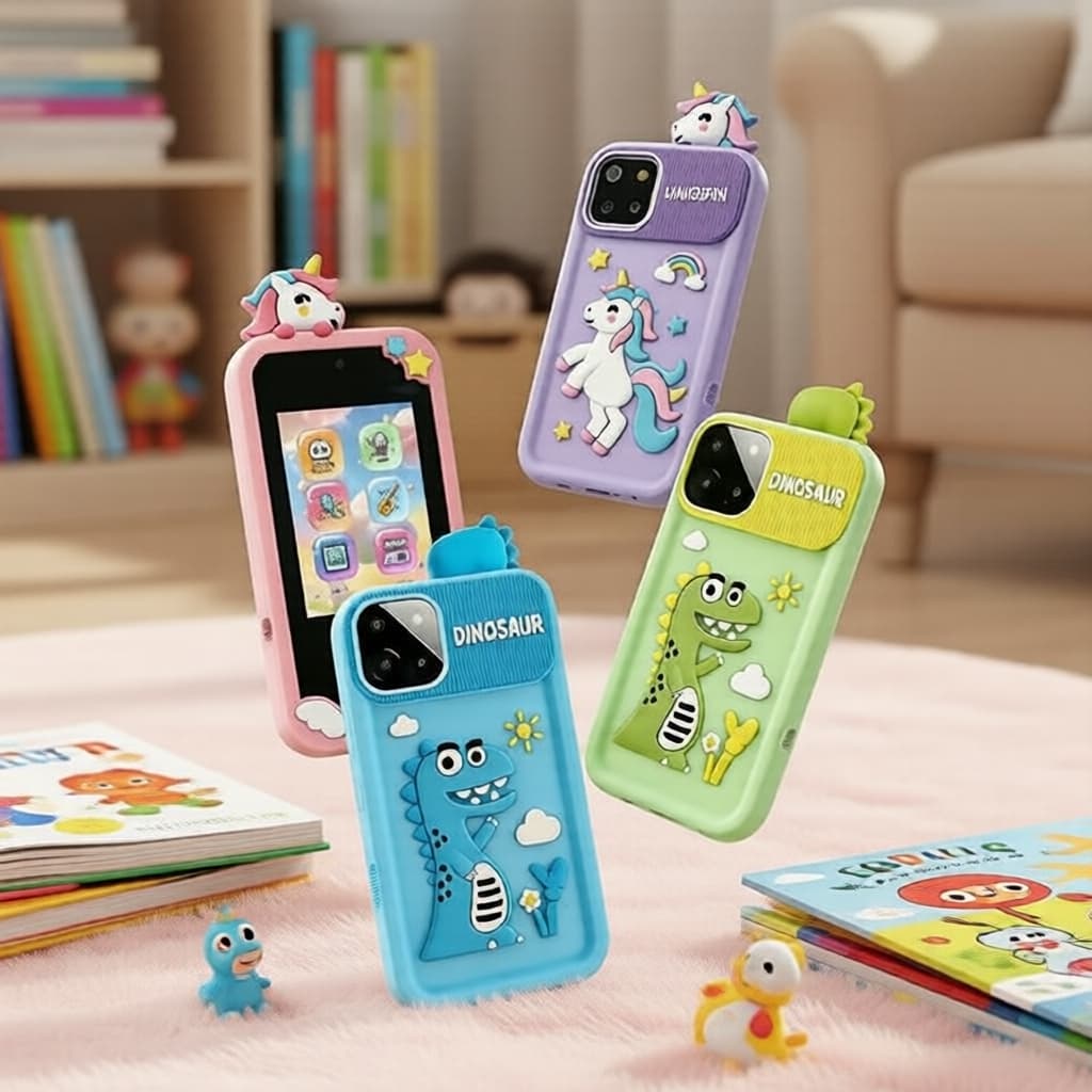 Brinquedo de Celular Unicórnio Educativo: Tela sensível ao toque, câmera, MP3 e jogos de aprendizado